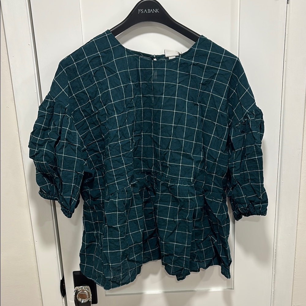 Green Checkered Women's Top